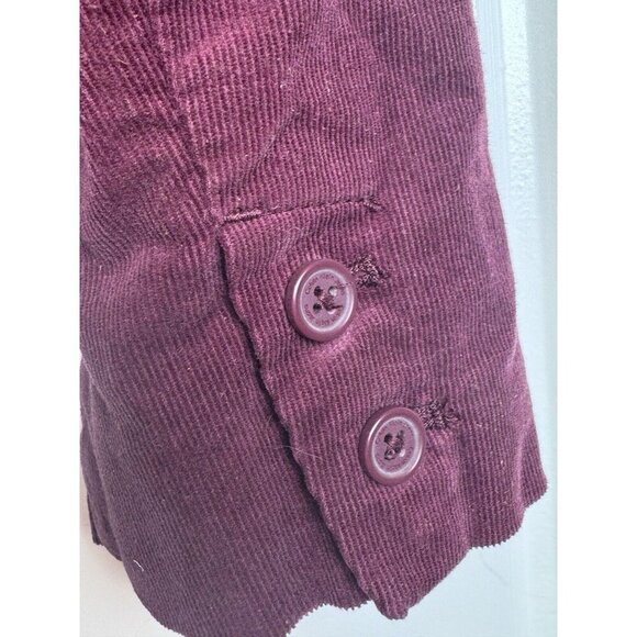Calvin Klein Jeans Lined Corduroy Blazer Y2K Academia Button Front Burgundy L - Picture 7 of 10